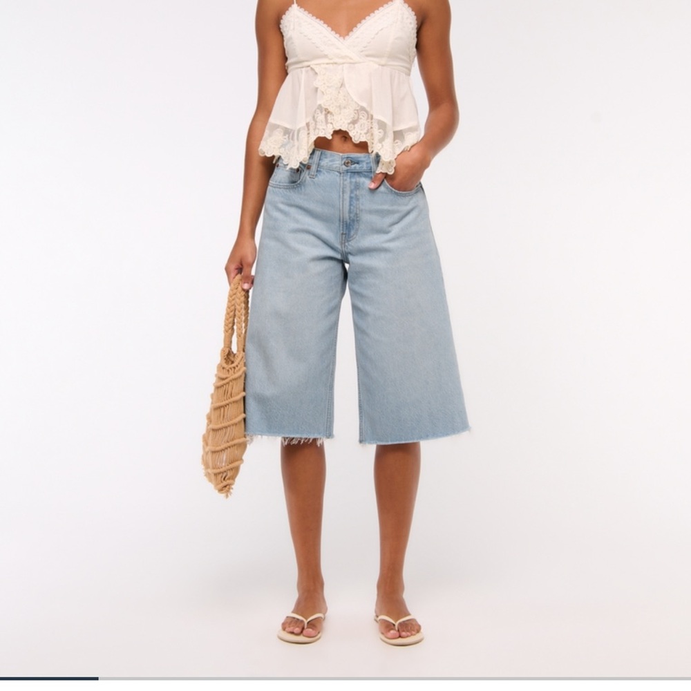 Abercrombie & Fitch Light Blue Denim Shorts no tags